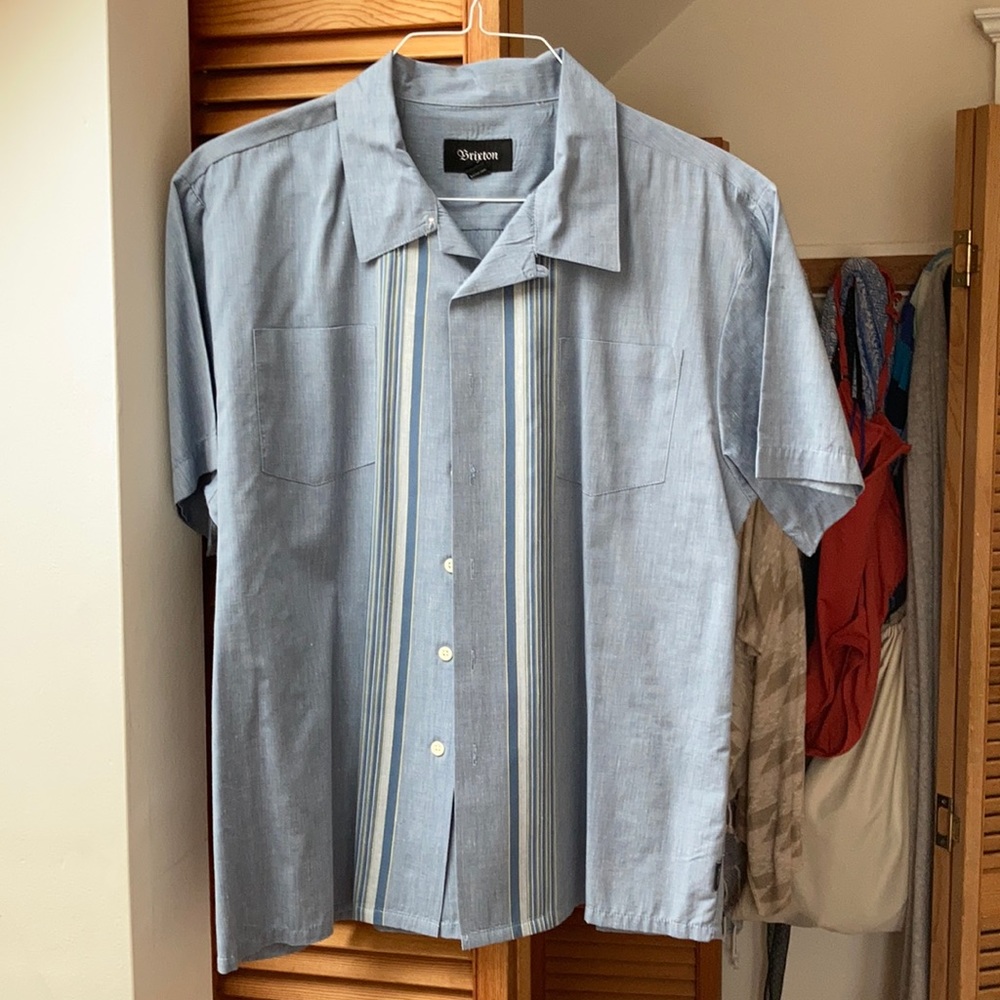 Brixton shirt medium blue short sleeve